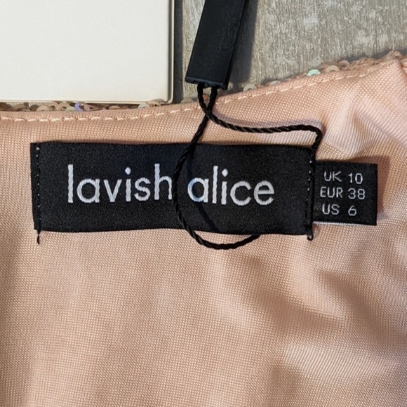 LAVISH ALICE Long Sleeve Pink Sequin Stretch Mini Dress NWT - Picture 6 of 7